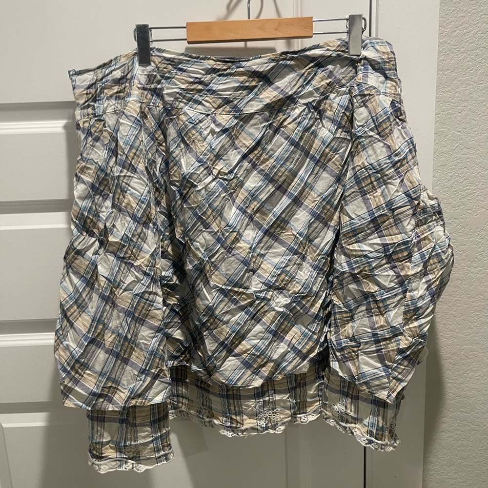 Y2K Venezia picnic plaid bubble pockets cotton skirt Sz 22 - Picture 4 of 10
